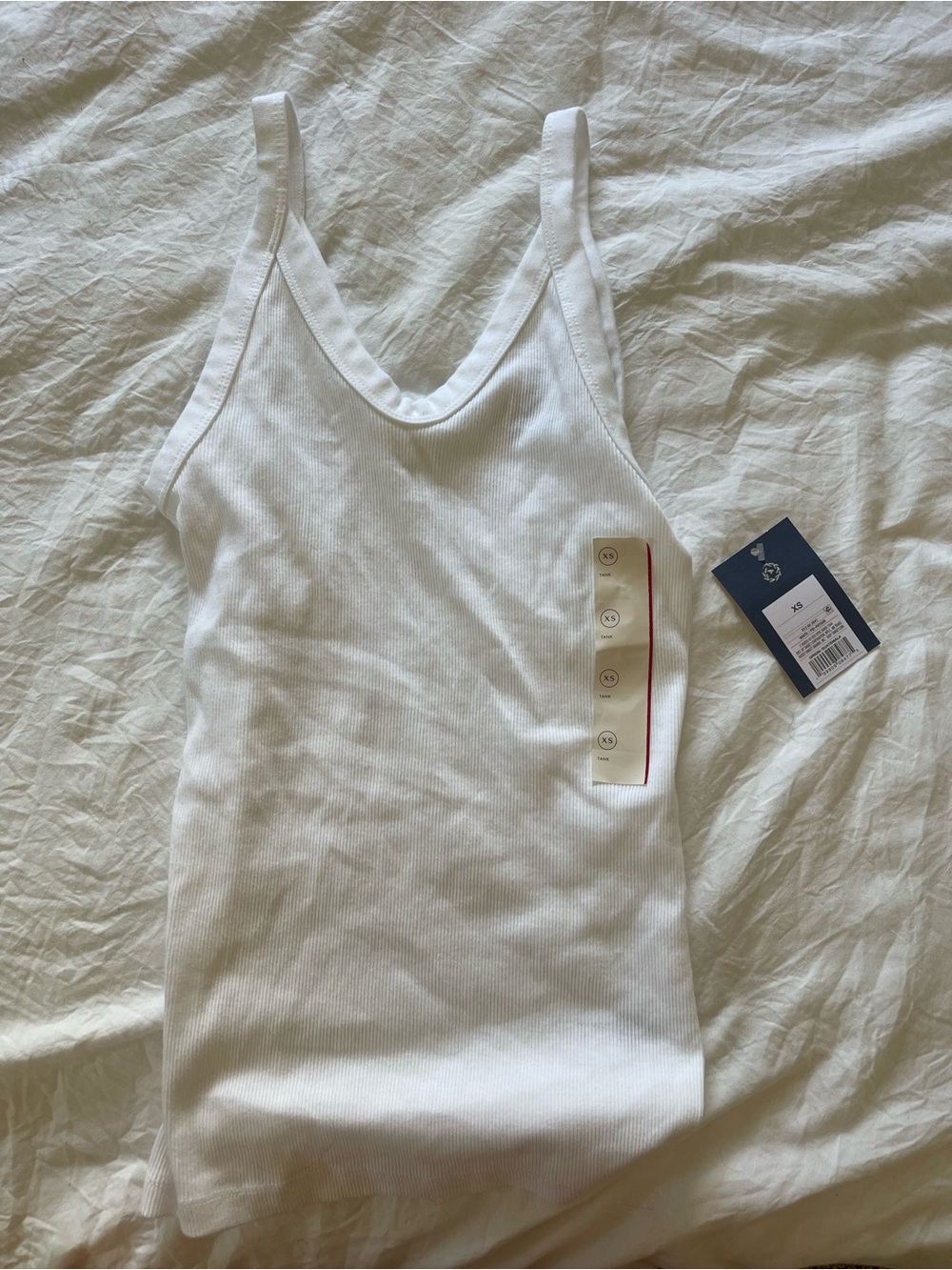 wild fable White Ribbed Scoop Tank